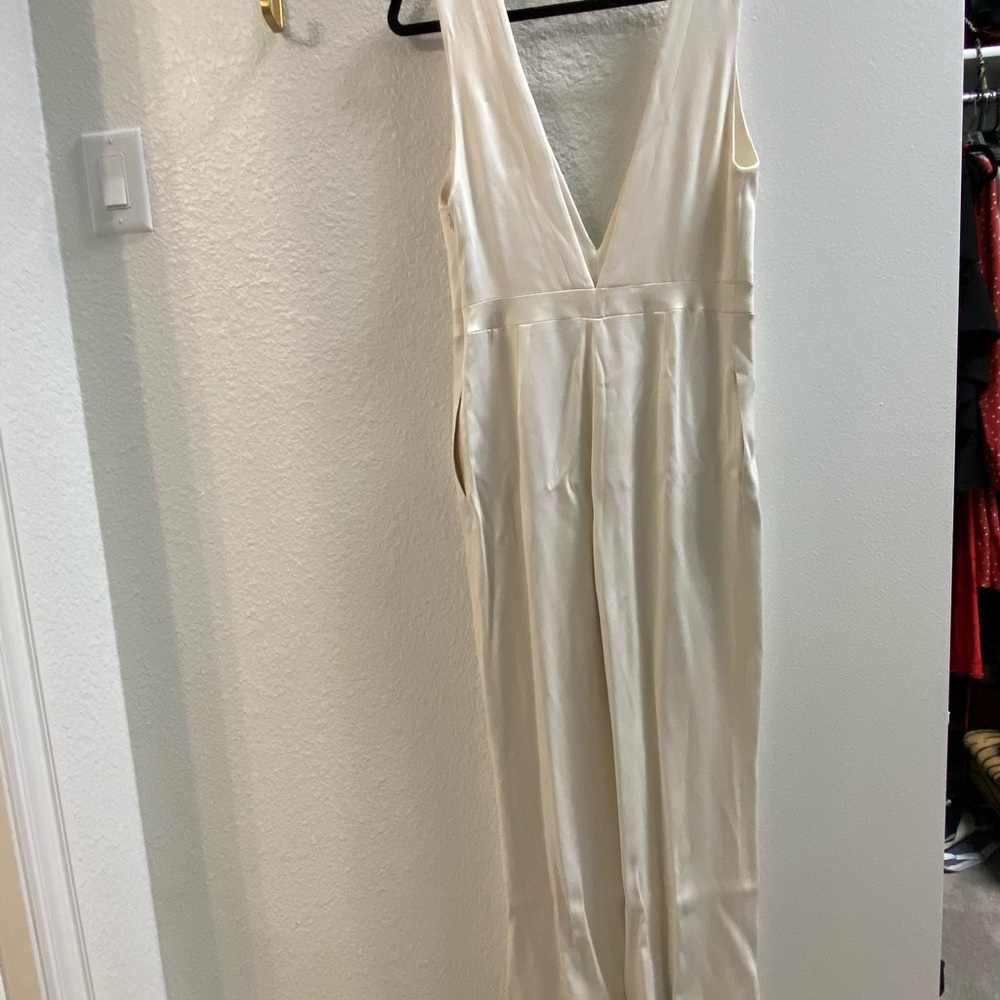 Vintage Ivory Silk Jumpsuit - Picture 2 of 6